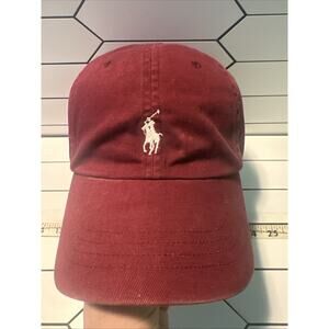 Polo Ralph Lauren Maroon & White Classic Baseball Hat Vintage Rare